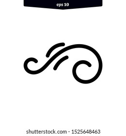 Wind blown outline icon vector illustration logo template. eps10