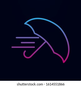 The wind blows the umbrella nolan icon. Simple thin line, outline vector of web icons for ui and ux, website or mobile application