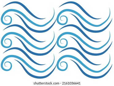 Icono azul eólico sobre fondo blanco.