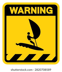 Wind Boarding Warning Sign, Vector Illustration, Isolate On White Background Label.EPS10