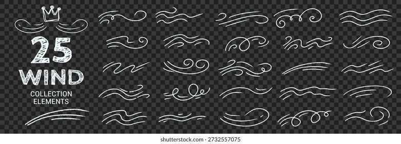 Linha do doodle da brisa do vento mostrando a velocidade do ar e o fluxo da mola. Estampas de vestuário esportivo para corredores ou marinheiros com um rabisco estilizado de brisa do vento.