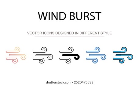 Wind Burst icon design with white background stock illustration