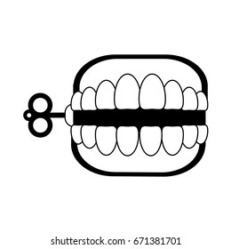 wind up chattering teeth funny toy icon image 