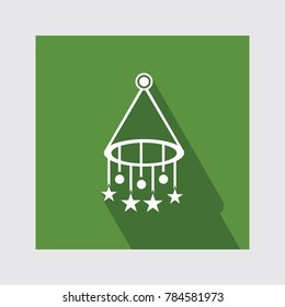 Wind chime  flat icon with long shadow.