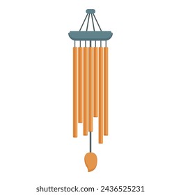 Wind chime icon cartoon vector. Music home wave. Metal decoration bell