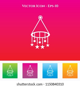 Wind Chime Icon in Colored Square box. eps-10