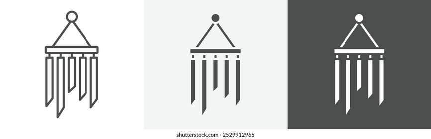 wind chime icon Isolated vector art