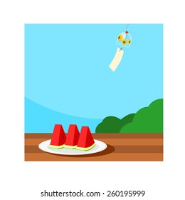 Wind Chime and Watermelon