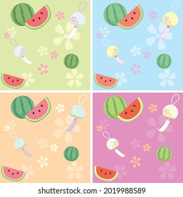 Wind Chime and Watermelon Seamless