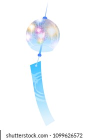 Wind chimes fireworks summer icon