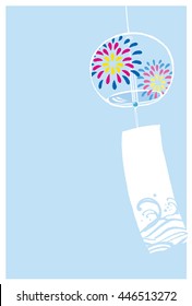 Wind chimes fireworks summer icon