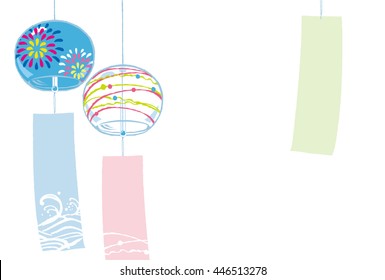 Wind chimes fireworks summer icon