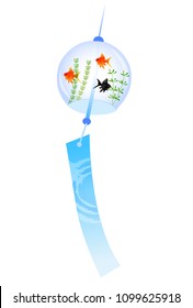 Wind chimes goldfish summer icon