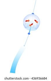 Wind chimes goldfish summer icon