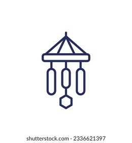 wind chimes line icon on white