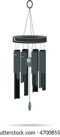 Wind chimes on white background