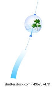 Wind chimes palm summer icon