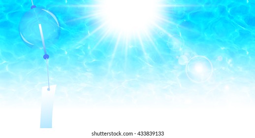 Wind chimes sea summer background