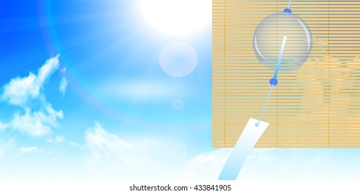 Wind chimes sky summer background