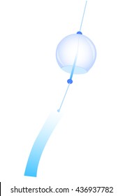 Wind chimes summer blue icon