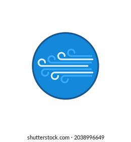 Wind in Circle vector concept blue simple icon or symbol 