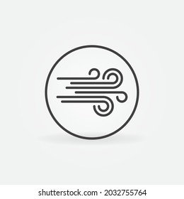 Wind in Circle vector concept icon or sign in outline style