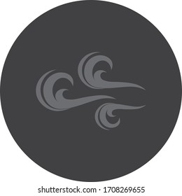 wind climate weather forecast symbol icon black gray vector icon