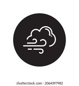 wind cloud glyph icon isolated on white background
