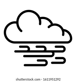 Wind cloud icon. Outline wind cloud vector icon for web design isolated on white background