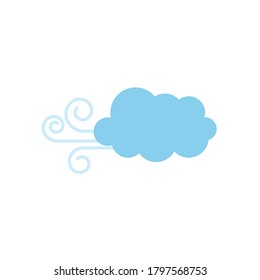 icono de nube eólica sobre fondo blanco, estilo plano, ilustración vectorial