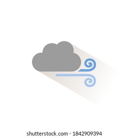 Wind and cloud. Isolated color icon. Weather vector illustration
