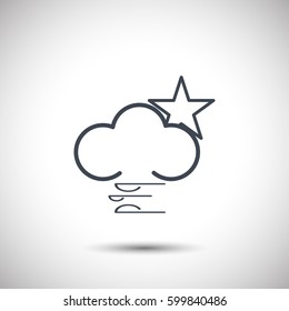 Wind cloud sun icon vector
