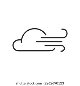 Wind and cloud vector icon. Weather, forecast windy. Windy and cloudy weather symbol. Linear style sign for mobile concept and web design