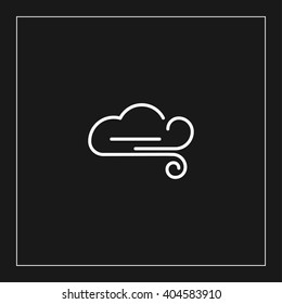 wind cloud weather line icon for web and mobile. flat design style
