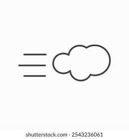 Ícone de nuvens de vento em preto contornado e sólido.