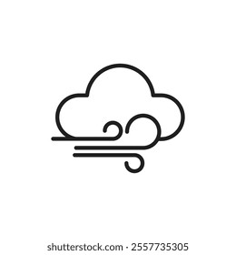 Wind clouds Icon Black and white logo