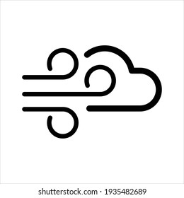 wind clouds Icon, Cloud and wind icon in flat style isolated on white background, Cloud and Wind Icon Vector