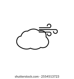 Wind clouds Icon Isolated flat vector in outline