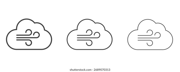 Symbol "Windwolken" in der Kollektion "Line Art Style for Design"