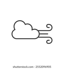 Wind clouds icon. line style vector icon.