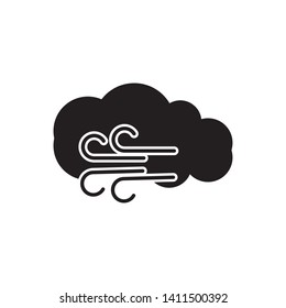 
wind and clouds icon logo design template
