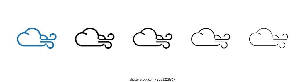 Wind clouds Icon Outline vector logo for web ui