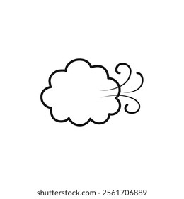 Wind clouds Icon Simple thin line flat symbol