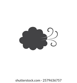 Wind clouds Icon Simple thin line flat symbol