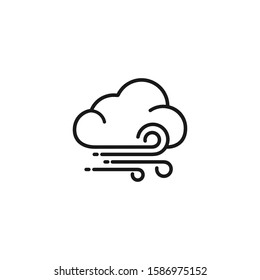 wind clouds Icon vector  isolated on white background