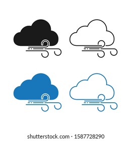 wind clouds Icon vector  isolated on white background