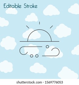 Wind and clouds weather icon