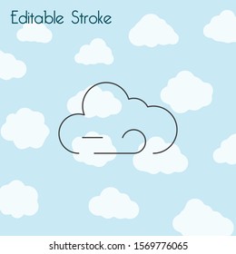 Wind and clouds weather icon