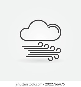 Wind and Clound outline vector weather concept icon or design element