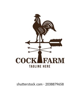 Wind Cock vector illustration in vintage style, perfect for farm logo design